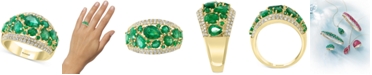 EFFY Collection EFFY&reg; Emerald (3-1/10 ct. t.w.) & Diamond (3/8 ct. t.w.) Statement Ring in 14k Gold